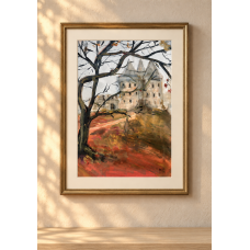 “English Autumn. Old Castle” – Original Oil Painting on Paper, Autumn Architectural Landscape | Marina Stognieva “English Autumn. Old Castle” – Original Oil Painting on Paper, Autumn Architectural Landscape | Marina Stognieva